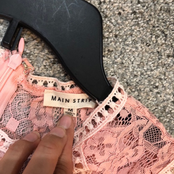 Gorgeous Lace Pink Cut Out Dress - Picture 3 of 4